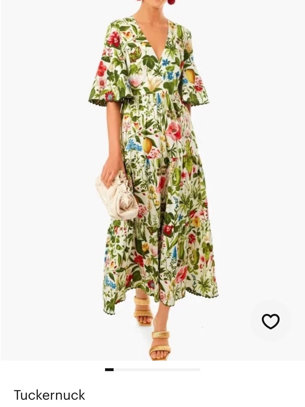 TUCKERNUCK Blooming Botanicals V-Neck Maxi Dress Size XL